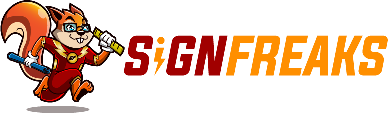 SignFreaks branding graphic design for digital use.