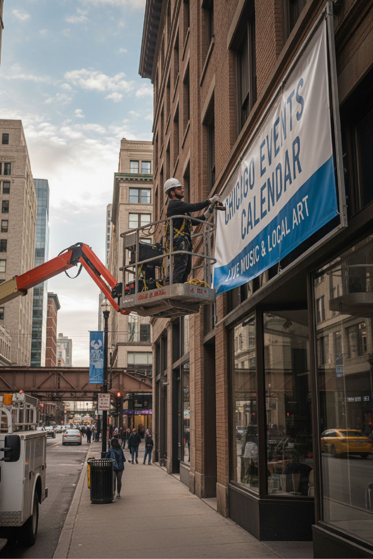 Banner installation services Chicago by SignFreaks.